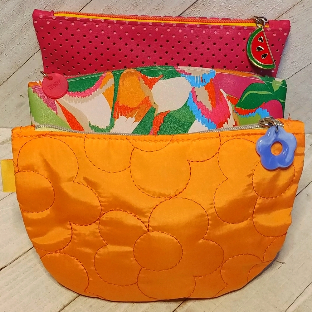 3 Ipsy Makeup Bags Multi Coloured Spring Summer